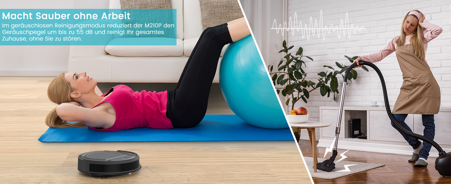 Робот-пилосос LEFANT M210PG з потужністю 2200 Pa, Wi-Fi, сумісний з Alexa, керування через додаток, час роботи 120 хвилин, оптимізований для килимів, шерсті тварин та твердих підлог з базою для зарядки