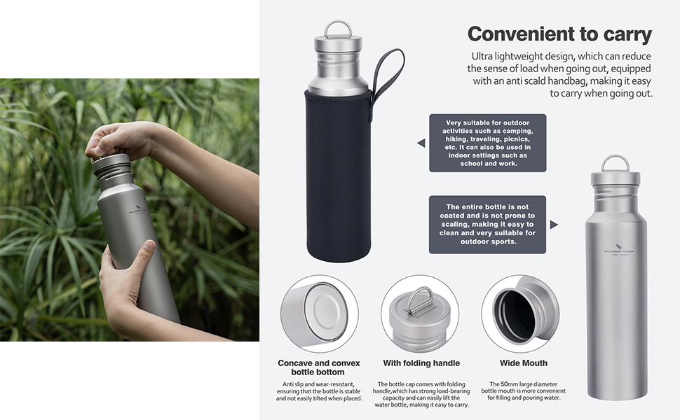 Фляга для води iBasingo Titan 550ml - Металева, для туризму, спорту, з широким горлом