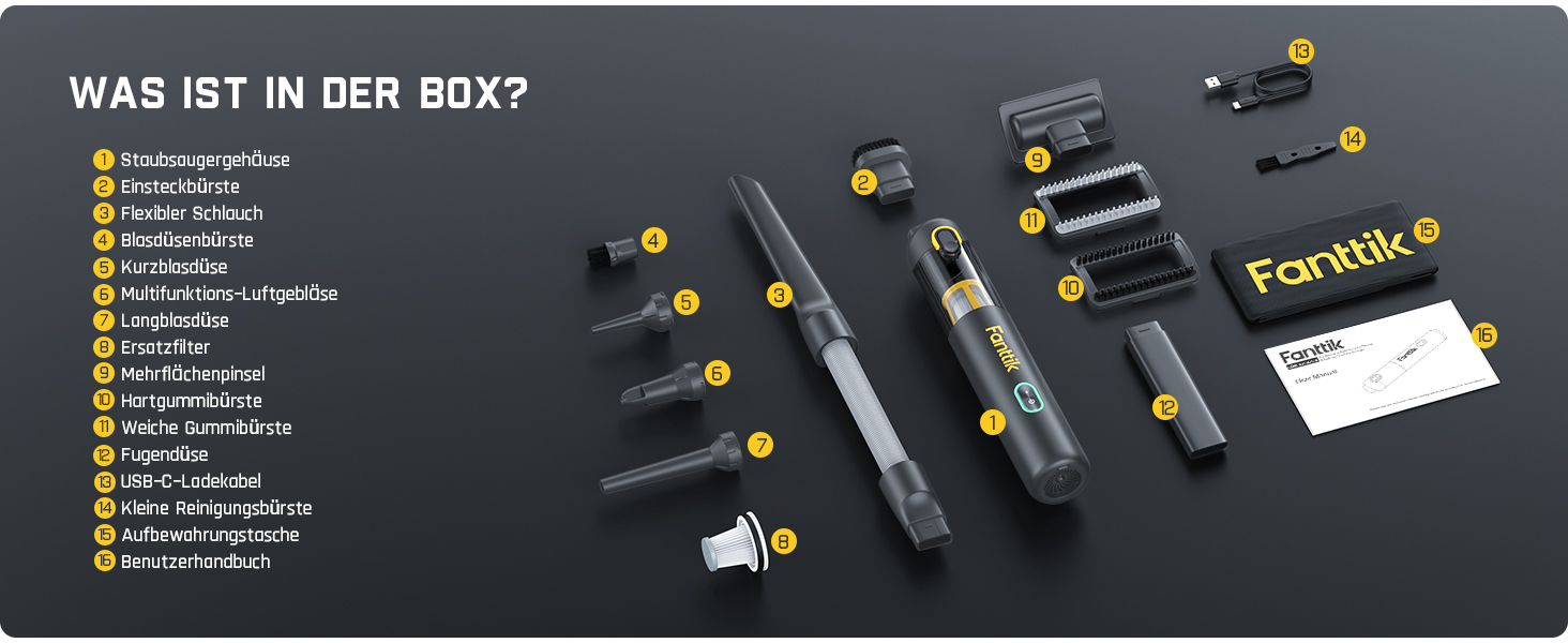 Акумуляторний автомобільний пилотяг Fanttik Slim V8 APEX, портативний ручний міні-пилотяг 4-в-1 RobustClean™, потужність 19000 Па/45 AW, 2 режими всмоктування, для авто, офісу та клавіатур (Сірий)