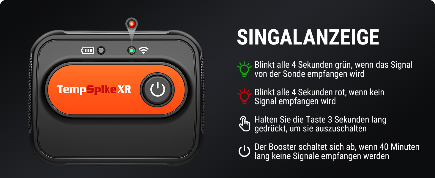 ThermoPro TempSpike Бездротовий термометр для гриля з радіусом 300м, цифровий, з двома зондами, для приготування м'яса, BBQ, рідини та кухні. Можливість посилення сигналу до 600м.