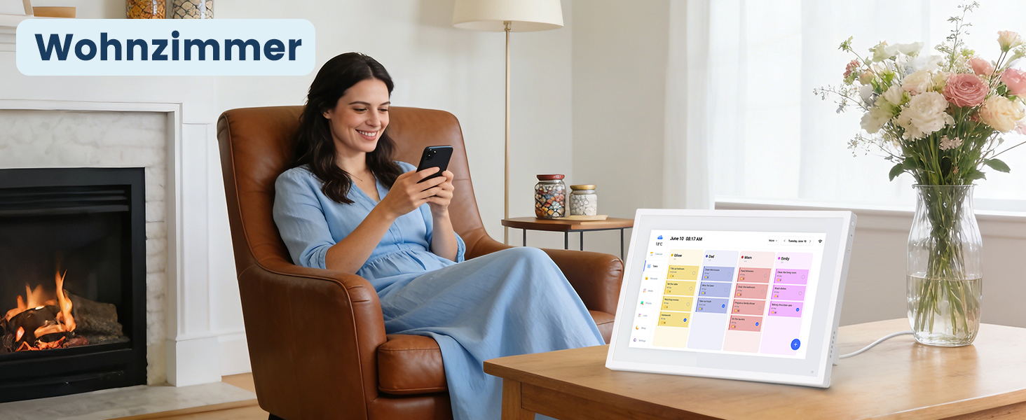 Цифрова фоторамка Frameo 10.1 дюймів WLAN, Full HD IPS сенсорний екран 1280x800, 32ГБ пам'ять, автоматичний поворот, можливість монтажу на стіну, керування через додаток Frameo (Білий)