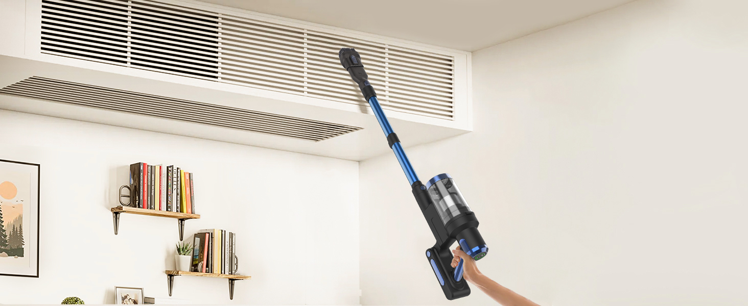 Бездротовий пилосос Nigecue 550W з акумулятором, 45000Pa, 60 хвилин роботи, Smart-дисплеєм, антизаплутувальною щіткою, 1.5L контейнером для сміття, для твердих поверхонь, килимів та шерсті тварин