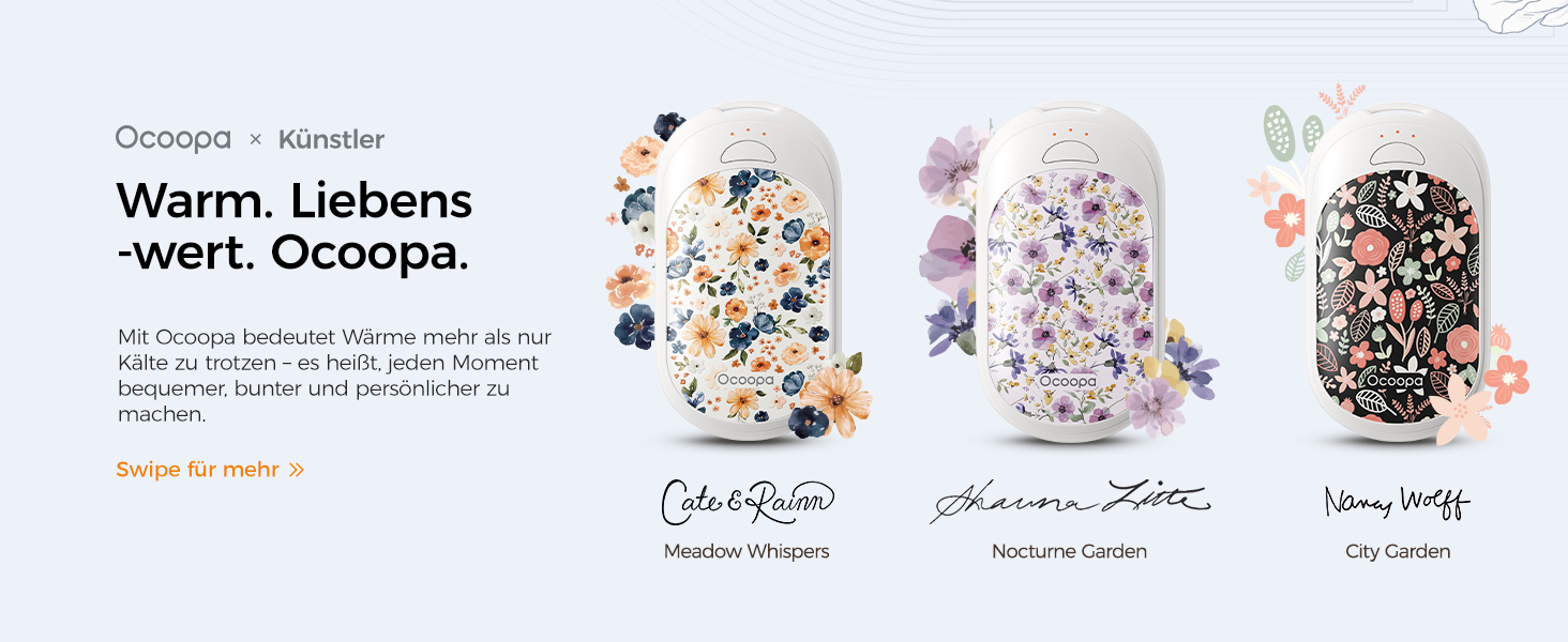 Електричні грілки для рук OCOOPA 2 шт. з магнітною застібкою, 5000mAh, 3 режими нагріву, компактні, для рукавичок, сумки, зимові аксесуари, подарунки для чоловіків та жінок, фіолетовий/білий