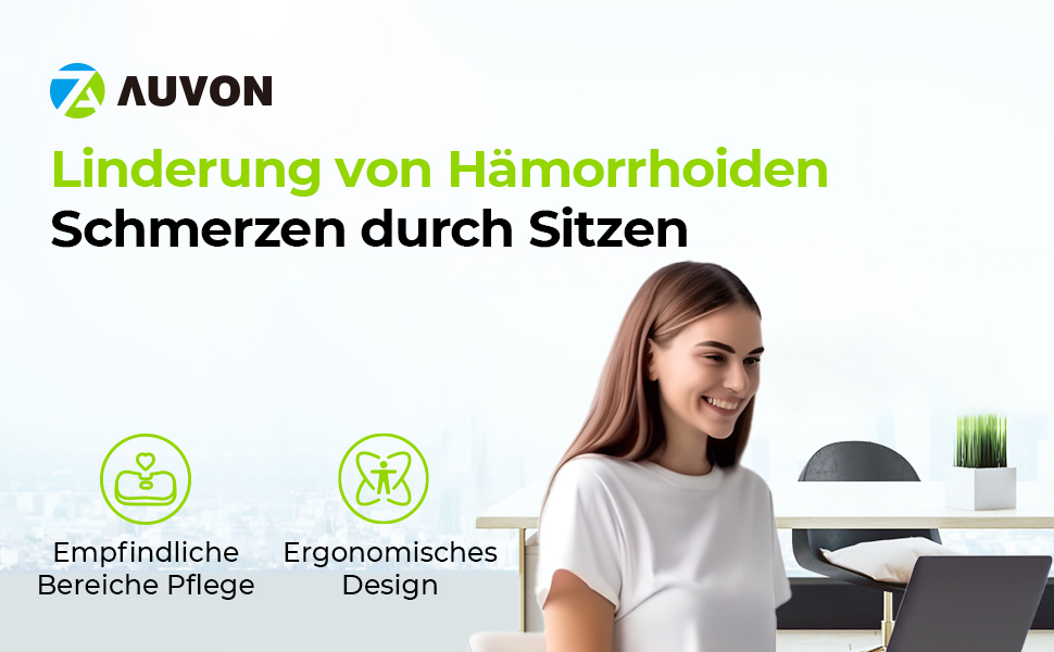 Ортопедична подушка для сидіння AUVON: комфорт при геморої, простатиті, болях у попереку та під час вагітності. Підходить для офісного крісла, авто та інвалідного візка. Чорний колір.