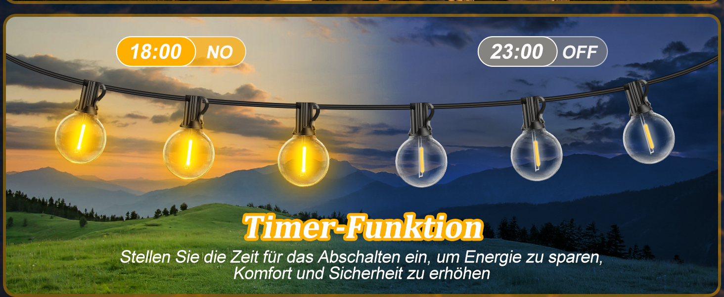 Ланцюжок прикрас LED для вулиці, 30 метрів, тепле біле світло, з пультом, диммування, для балкона, тераси, саду, павільйону, вечірки, вологостійкий