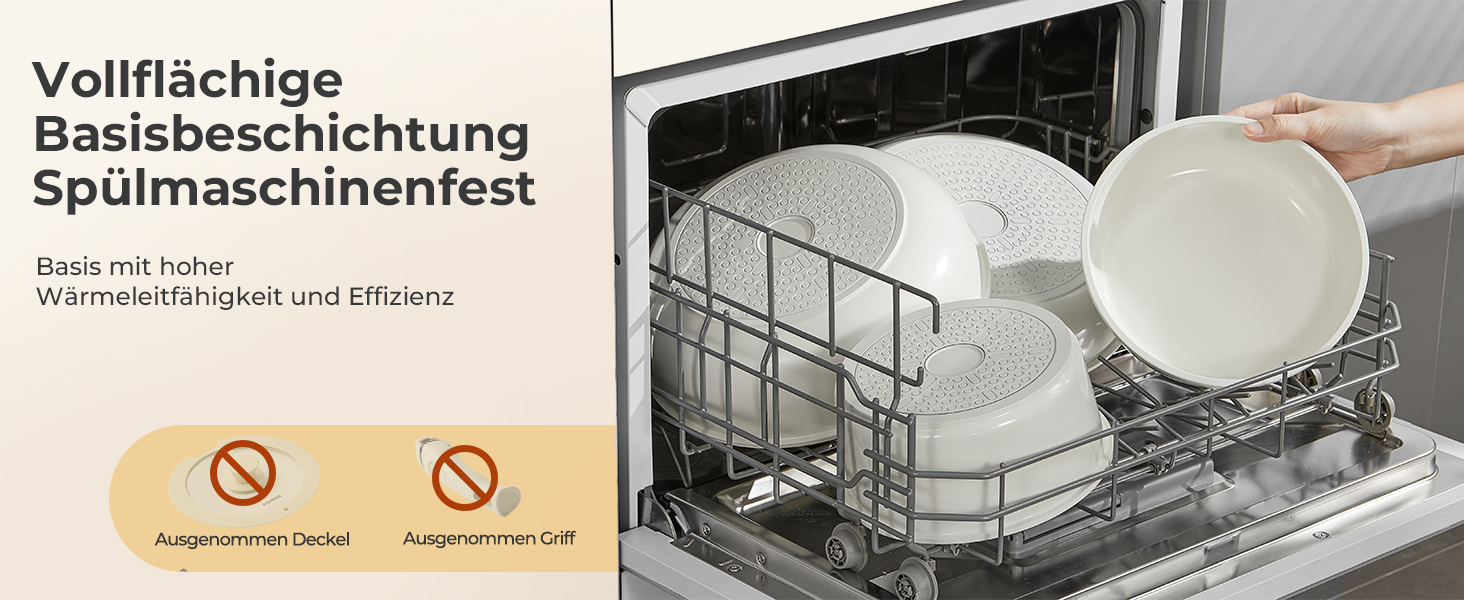 Набір посуду 17 предметів з антипригарним покриттям, індукційний, з керамічним покриттям, сумісний з духовкою, безпечний для миття в посудомийній машині, без PFOA/PFOS