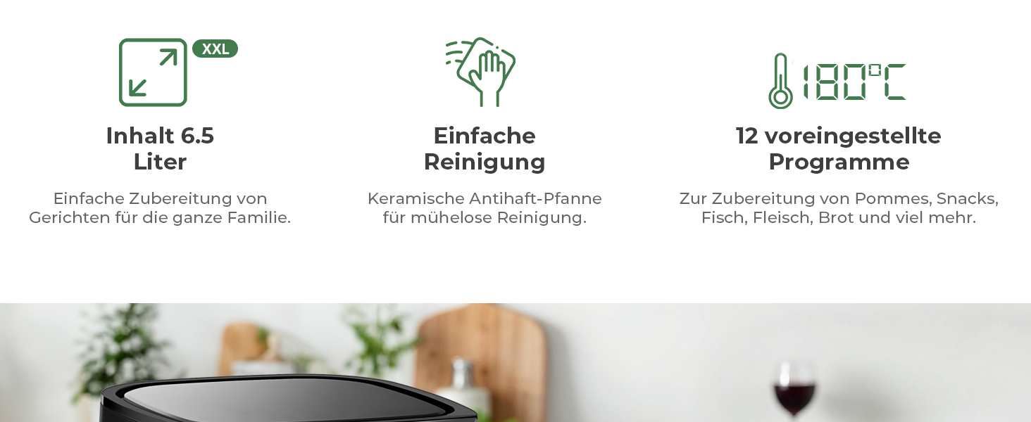 Аерофритюрниця AF23 Airfryer XXL Deluxe, 6.5 л, з керамічним покриттям, чорна