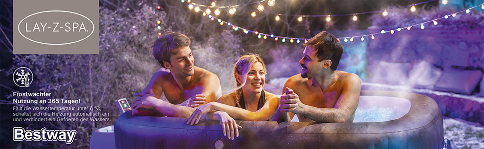 Надувний гідромасажний басейн-спа Bestway Lay-Z-Spa Miami AirJet Whirlpool для 2-4 осіб, 180 x 66 см, чорний