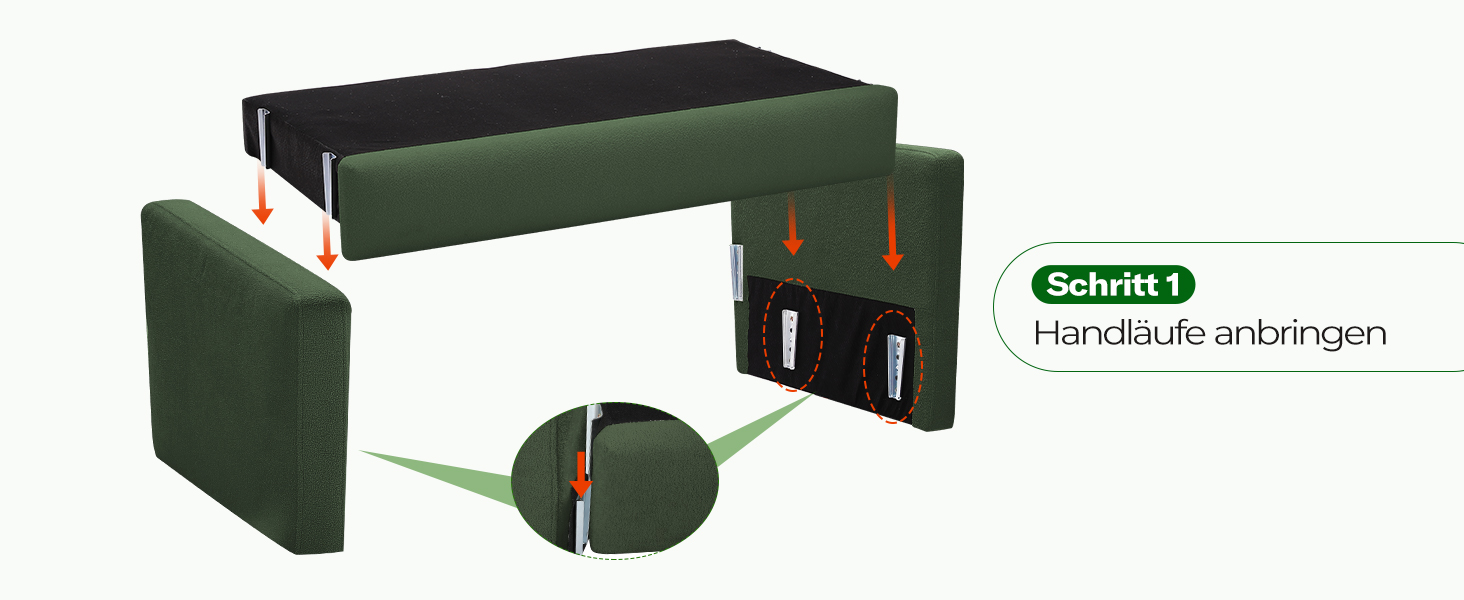 Диван 2-місний, компактний, 130 см, зелений. Зручний диван для підліткової кімнати, легко збирається без інструментів. Дивани з масиву дерева, компактні дивани для вітальні.