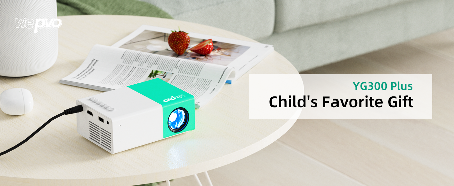 Портативний проєктор Mini Beamer YG300Plus: LED Pico проєктор для дому та на вулицю з HDMI, USB, Type-C та пультом дистанційного керування