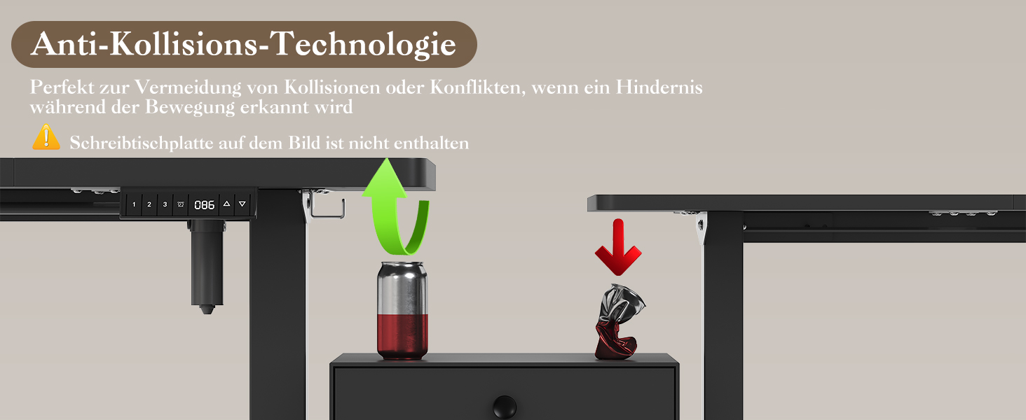 Електричний столик-трансформер Devoko з регулюванням висоти 60-125 см, 3 пам'яті, чорний