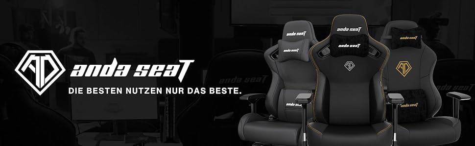 Крісло ігрове Anda Seat Kaiser 2 XL Schwarz Leder - ергономічне, з регульованими підлокітниками та подушками для голови та попереку, для дому та офісу