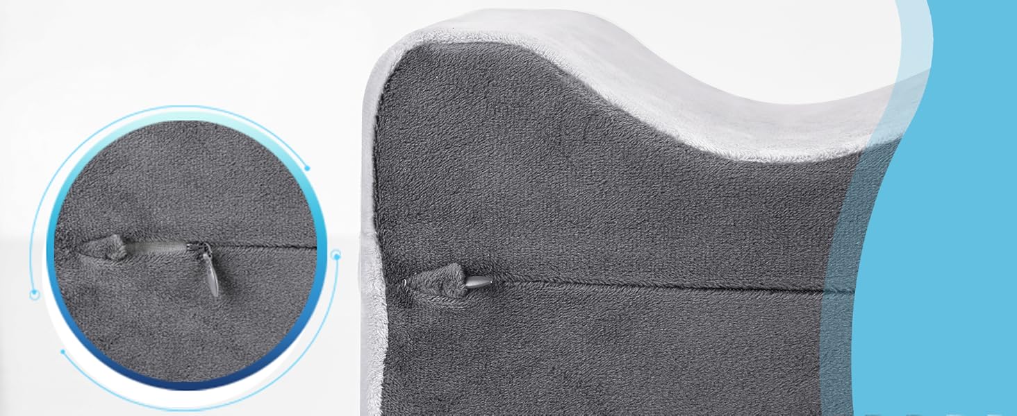 Ортопедична подушка між ніг foverhom з ефектом пам'яті (Memory Foam) для полегшення болю в спині, попереку та стегнах, сіра (до 66 см)