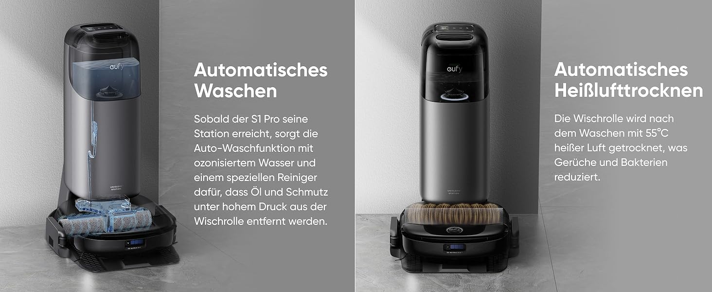 Робот-пилосос eufy L60 з базою самостійного очищення, потужність 5000Pa, захист від намотування волосся, 60 днів без випорожнення, iPath лазерна навігація (відновлений) (S1 Pro)