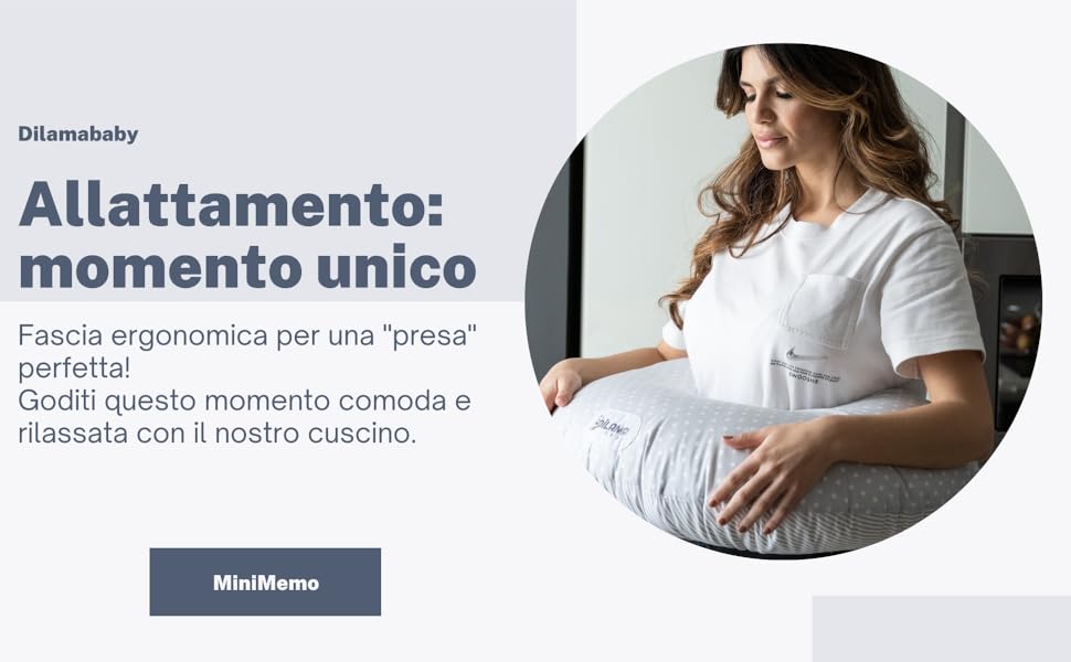 Подушка для годування Dilamababy Klein з 2 наволочками, 100% бавовна Ökotex - комфортна, гіпоалергенна подушка для годування, антиалергенний наповнювач з волокон