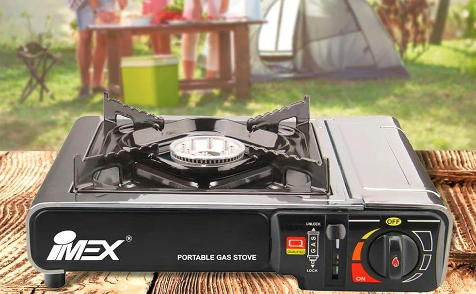 IMEX Camping: Газовий набір для приготування їжі з 16 балончиками в кейсі – ідеальний для кемпінгу, пікніків, барбекю та подорожей на природу