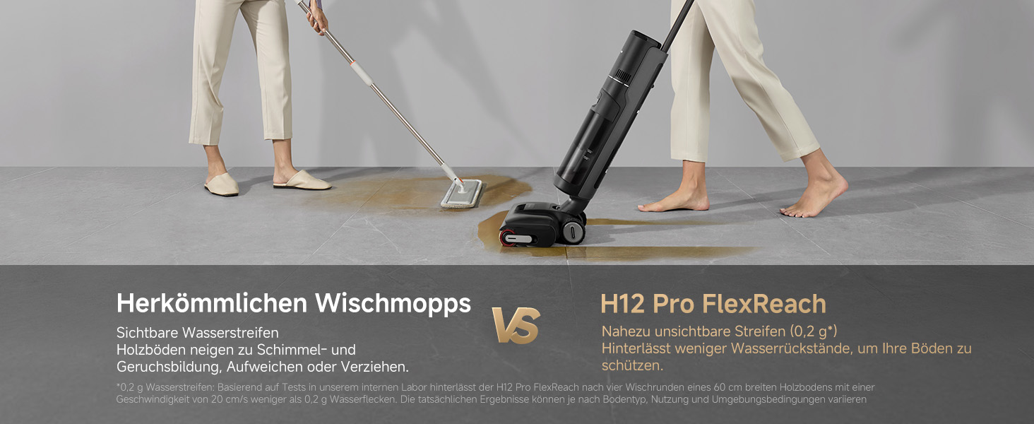 Пилосос Dreame H12 Pro FlexReach: миття та сухе прибирання, гаряче повітряне сушіння 60°C, самоочищення, 16000 Па, подвійне очищення країв, інтелектуальне розпізнавання поверхонь