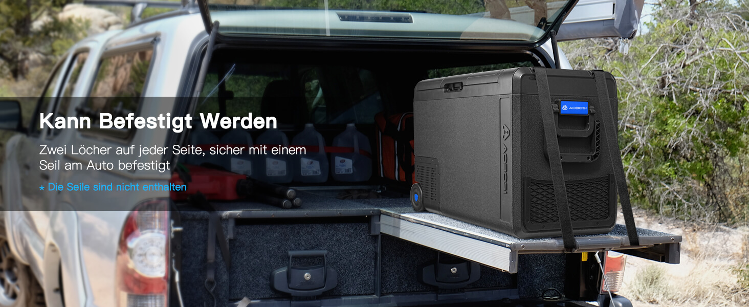 Автомобільний компресорний холодильник AAOBOSI 48л, -20°C/+20°C, 12/24V/230V, USB, для авто, фур, човнів, кемпінгу, риболовлі, чорний