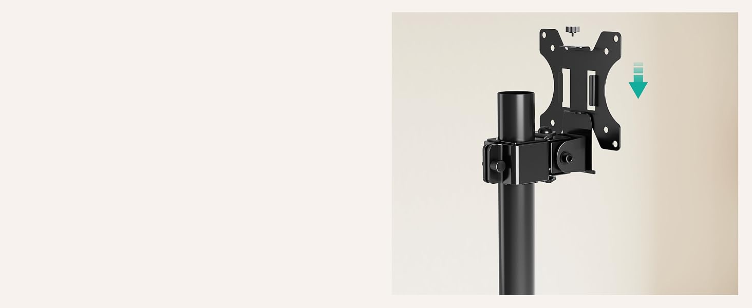 Тримач для монітора WALI, регульована висота, VESA 75/100, для моніторів до 32 дюймів (MF001), чорний