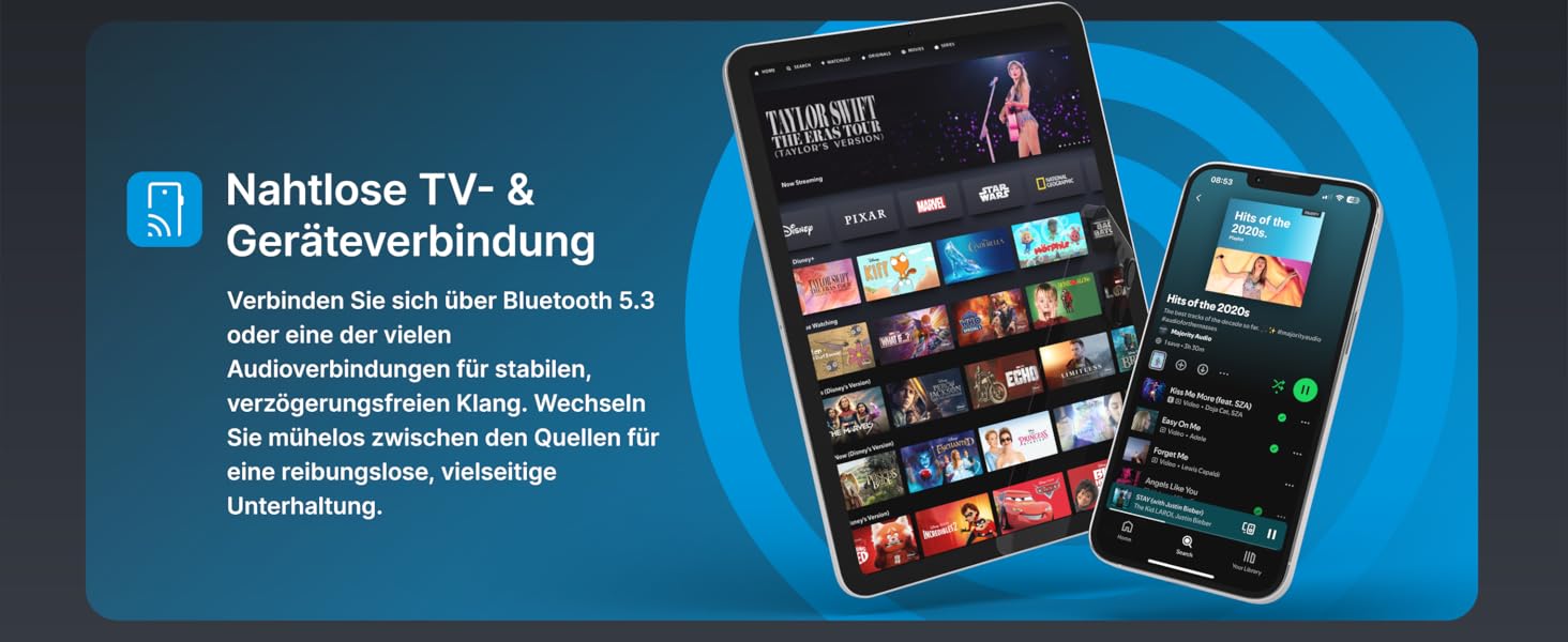 Активні Hi-Fi колонки Majority D50X 60W 2.0 для ПК та ТВ, Bluetooth 5.3, HDMI ARC, AUX, вуглецевий диффузор, білі