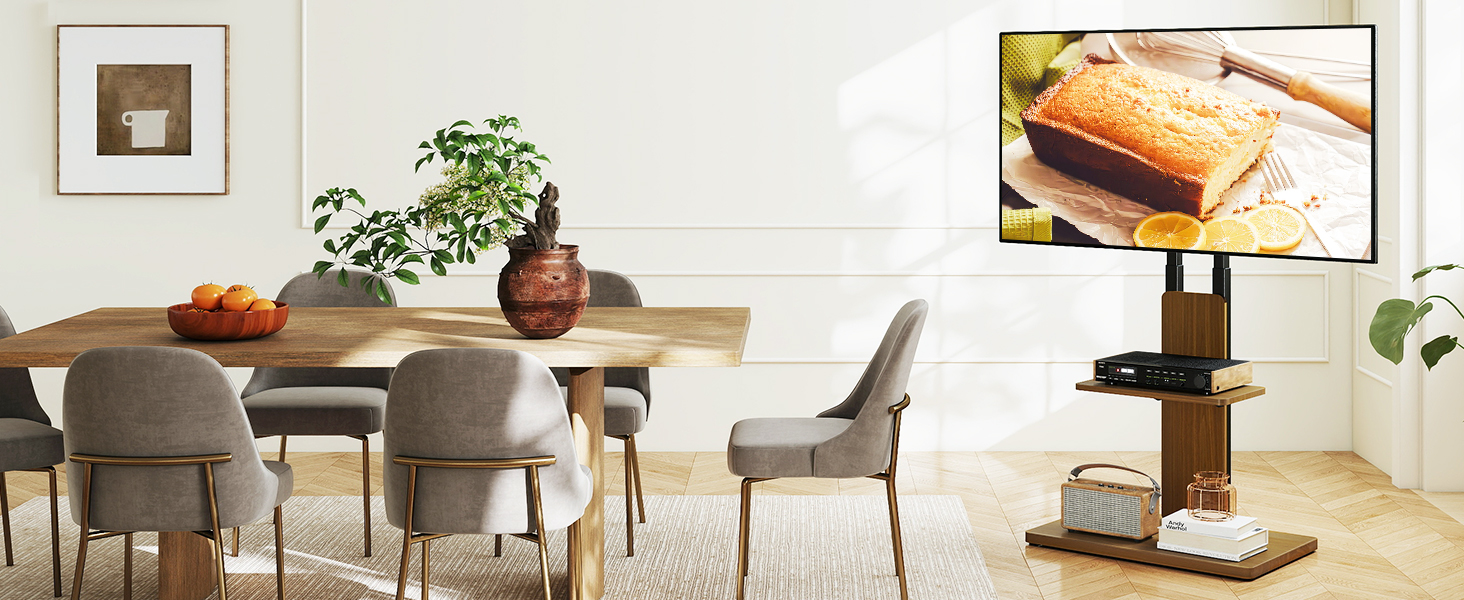 Підставка для телевізора TVON: мобільна, з регулюванням висоти, для 32-70 дюймів, до 45 кг, VESA 400x400 мм