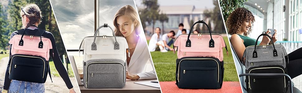 Рюкзак для ноутбука LOVEVOOK 17 дюймів, жіночий, великий, для підлітків, ручна поклажа, водонепроникний, дихаючі лямки, для навчання, школи та подорожей, бежево-сірий