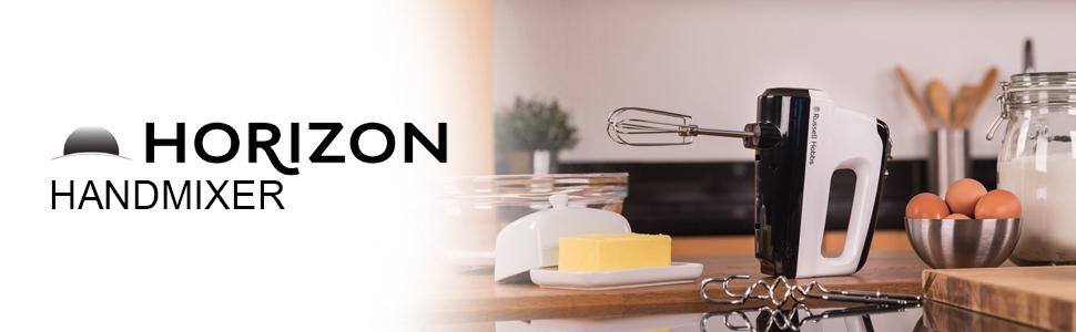 Міксер ручний Russell Hobbs Desire Red 350W з насадками для тіста та збивання, 5 швидкостей + імпульс, білий