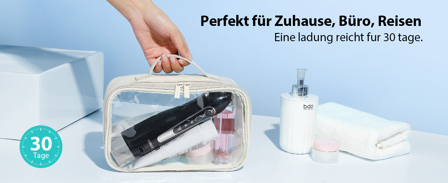 Портативна електрична душова насадка COSLUS: 300 мл, IPX7, 5 насадок, для догляду за порожниною рота, білий (чорний)