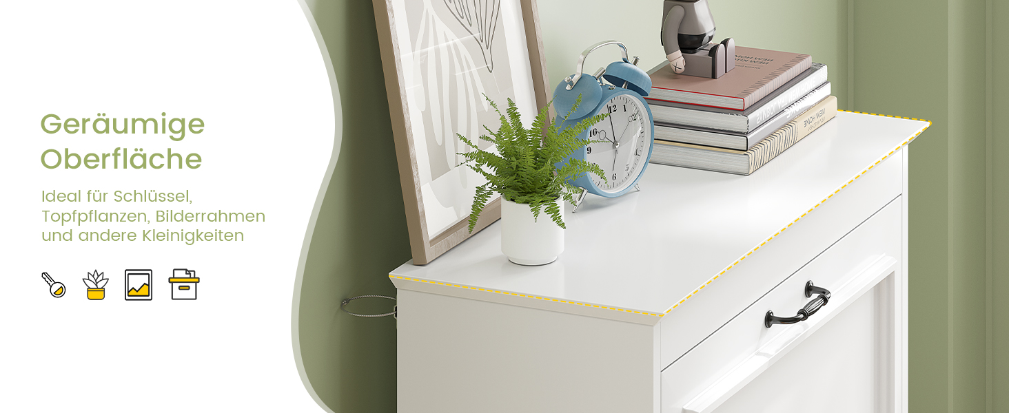 Шкаф для взуття Brinlawb з 3 дверцятами, білий. Комод для взуття, полиця для взуття з регульованими перегородками, для 14-18 пар. Дерев'яний шкаф для вхідної зони, коридору, вітальні.