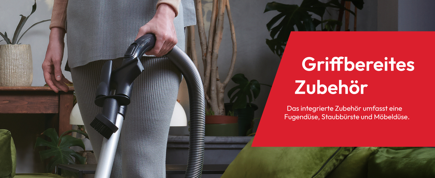 Пылесос Hoover HE2 Kompakter: Мощний пилосос з мішком для твердих підлог та килимів, фільтр EPA, 3,5 л контейнер для пилу, аксесуари, 850 Вт, радіус дії 10 м [HE2Z10A]