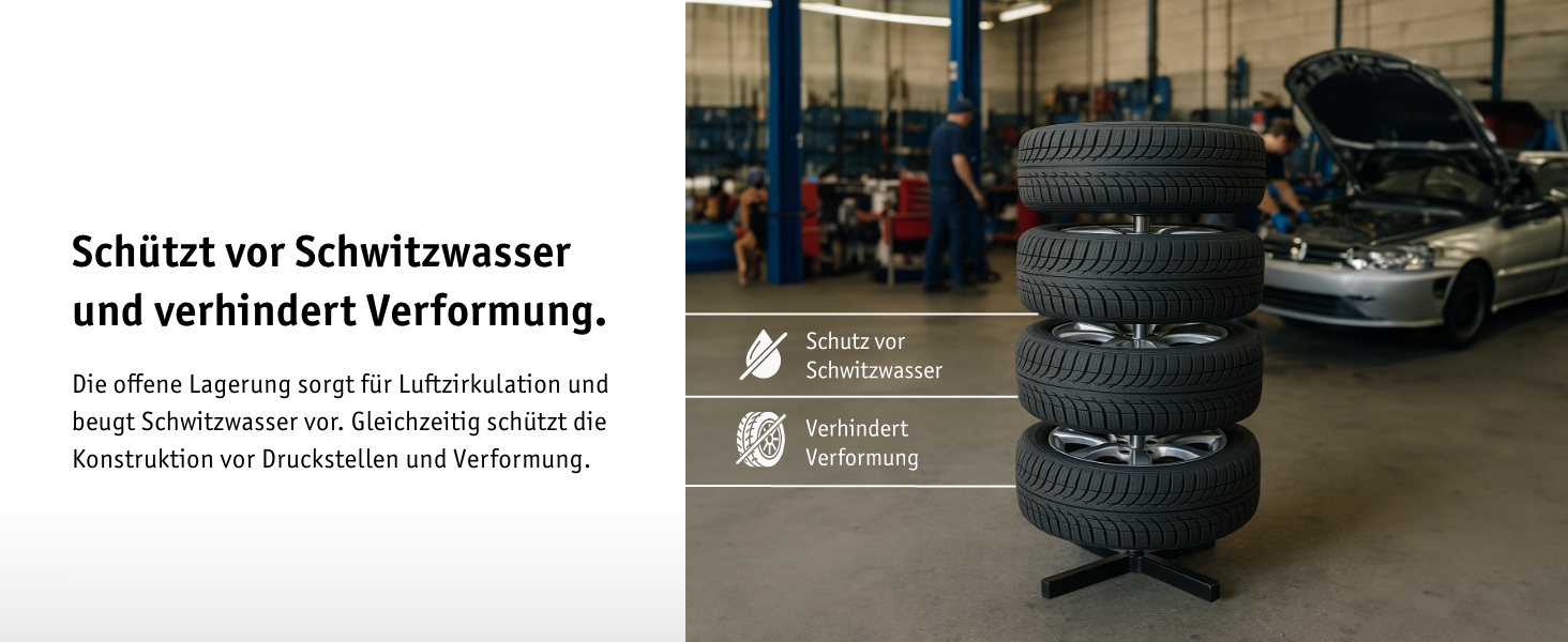 Підставка для шин Walter Felgenbaum для легкових автомобілів, до 100 кг, ширина шини до 225 мм, щадна для дисків