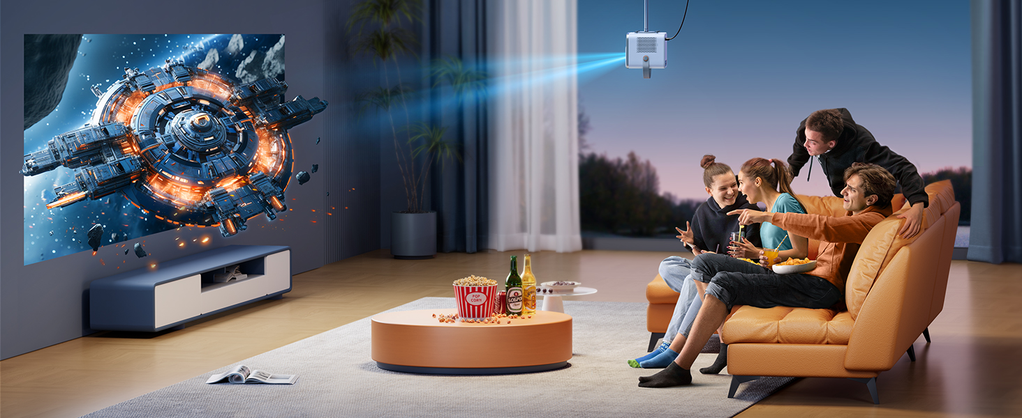 YABER V12 проєктор 4K: Full HD, WiFi6, Bluetooth 5.2, автофокус, 20W Dolby, для дому та на відкритому повітрі