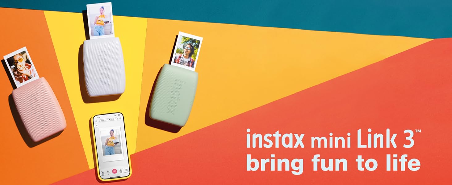 Фотопринтер INSTAX mini Link 3, Sage Green - друкуйте фото зі смартфона