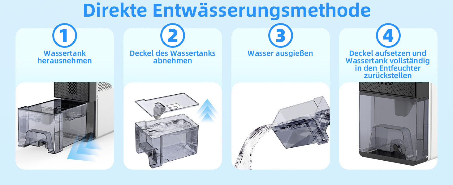 Електричний осушувач повітря 2300 мл з відведенням води, таймером, захистом від інею, світловий колір, режим сну, захист від вологи та плісняви, для спальні, підвалу, квартири, компактний