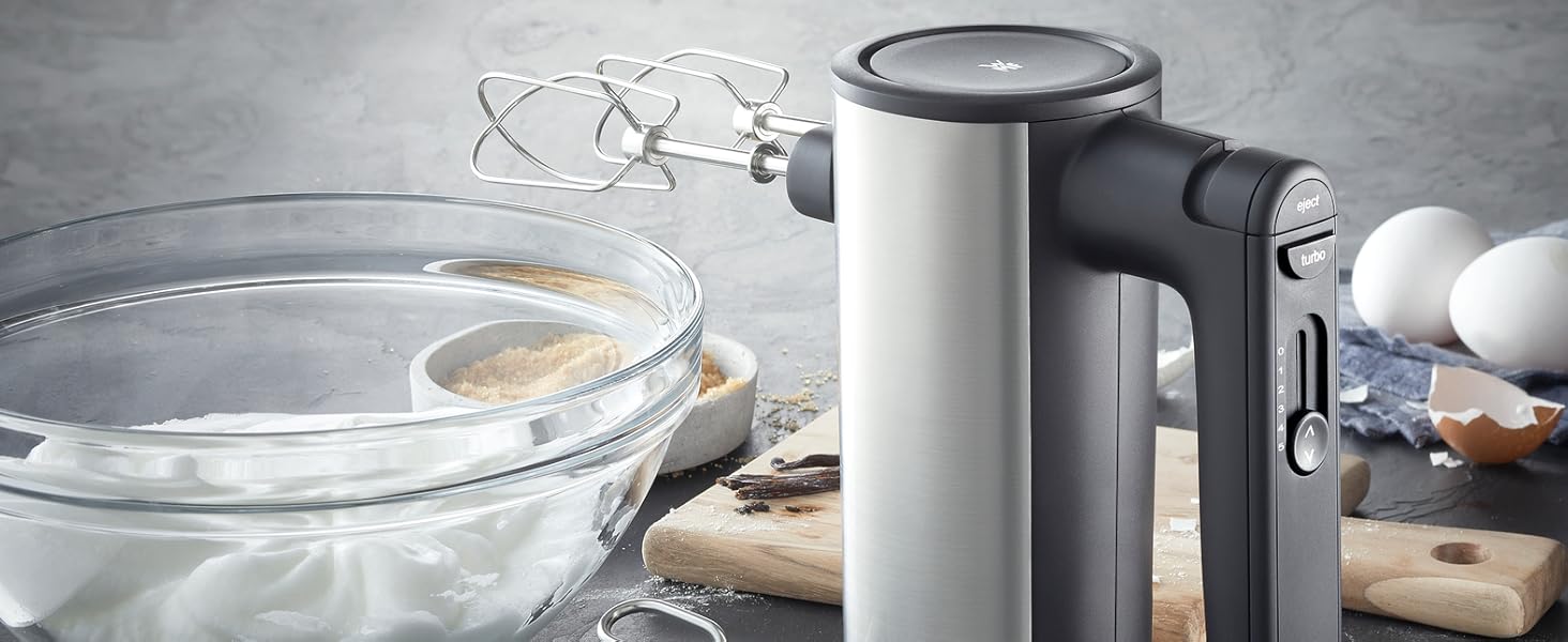 Ручний міксер WMF Kult X Edition: потужний, з 5 швидкостями та турбо-функцією, Cromargan матовий чорний