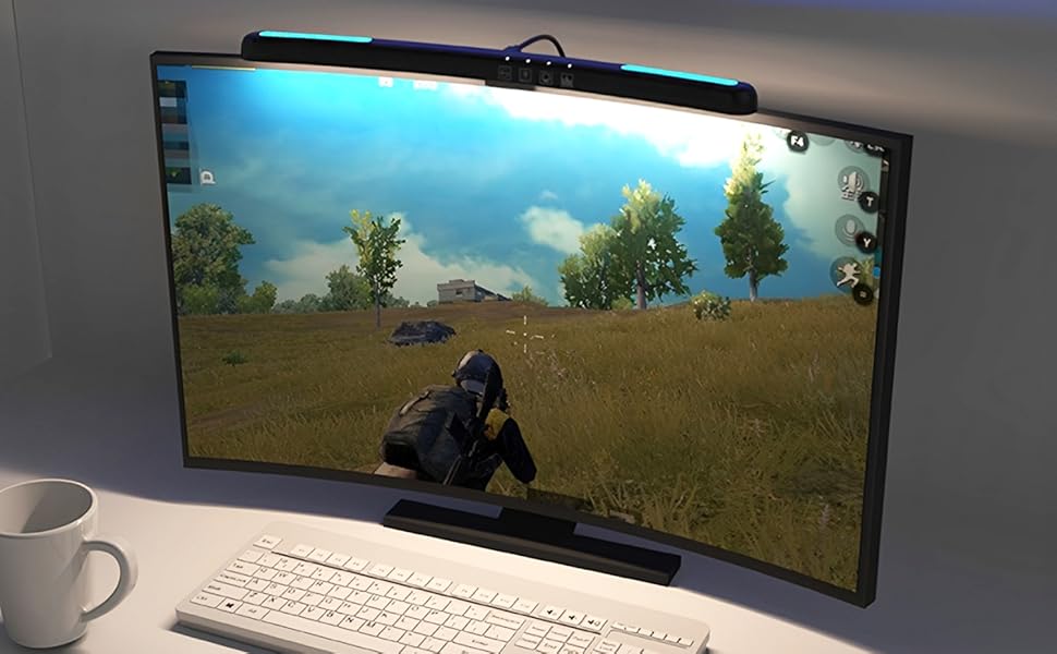 LED-лампа для монітора Meichoon з вигнутим екраном, 3 режими, регулювання яскравості, сенсорне керування, захист очей, LE13 A