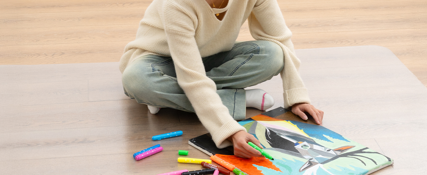 Захисна килимок NATRKE для офісного крісла, 122x92 см, для паркету та ламінату, PVC, прозора підкладка під стілець