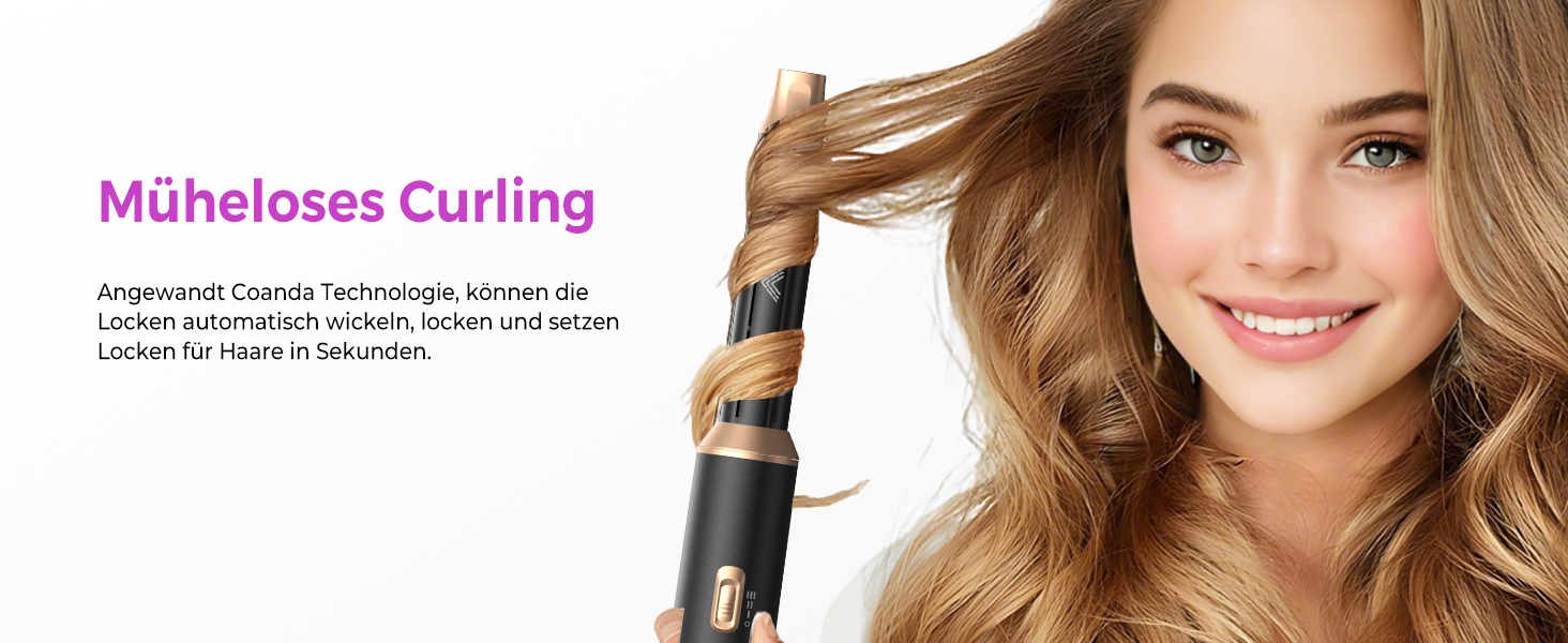 UMIGA Hairstyler 5-в-1: Фен-щітка, стайлер для волосся, випрямляч, плойка, насадки для укладки. Чорний колір
