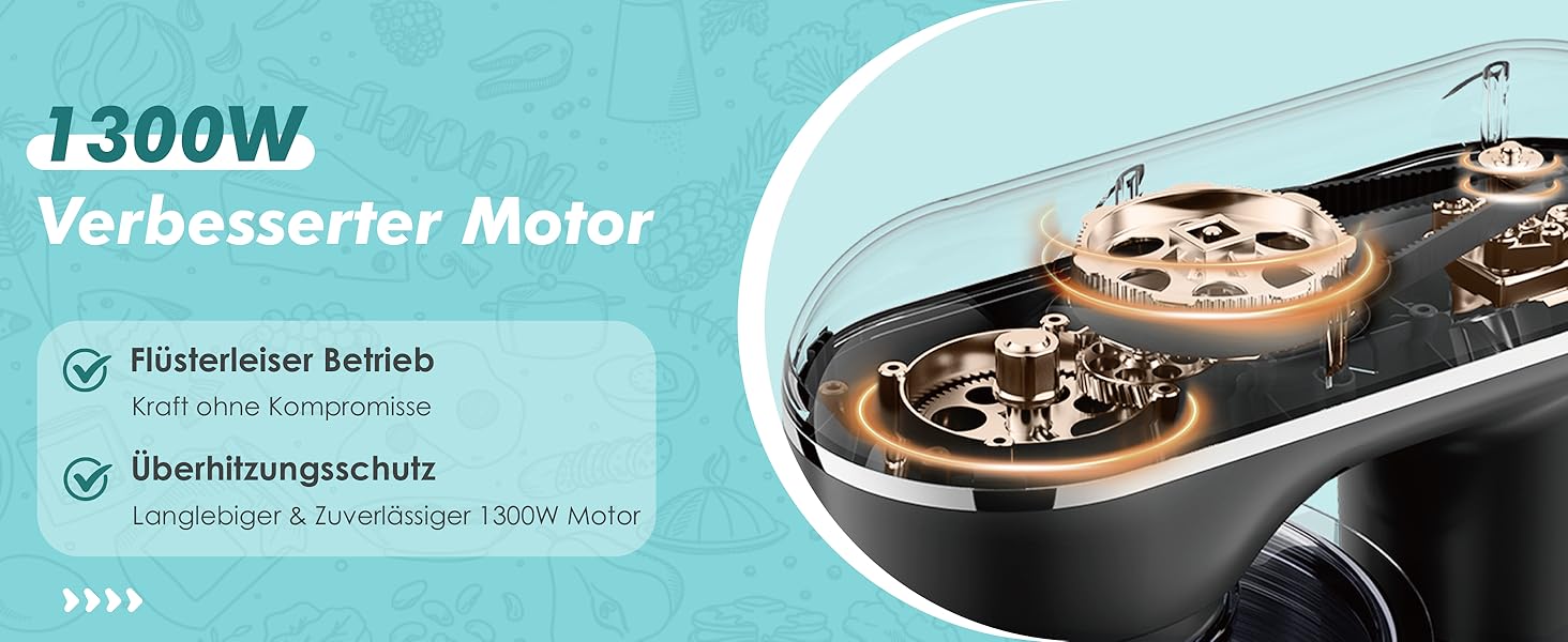 Кухонний комбайн Kitchen in the Box: 6 л, блакитний, з місткістю 3.5 л, 10 швидкостей, міксер, насадки для тіста та збивання