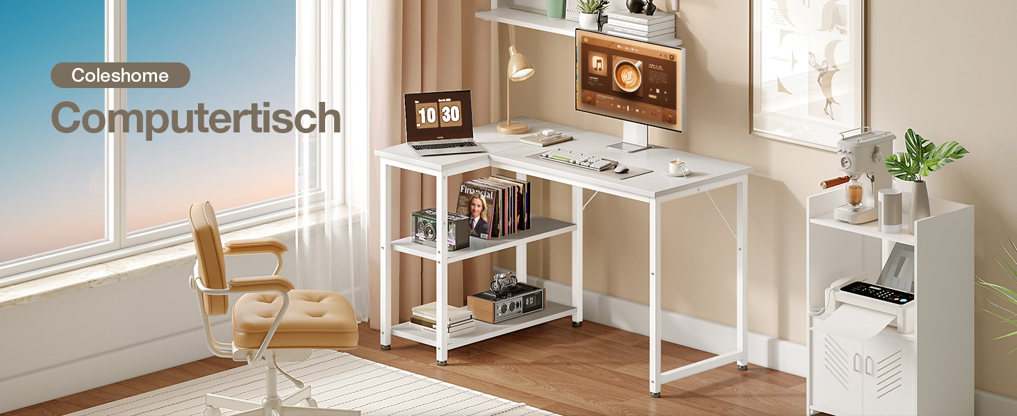 Ігровий стіл Coleshome, кутовий, з обертовим ящиком, 100x70 см, білий