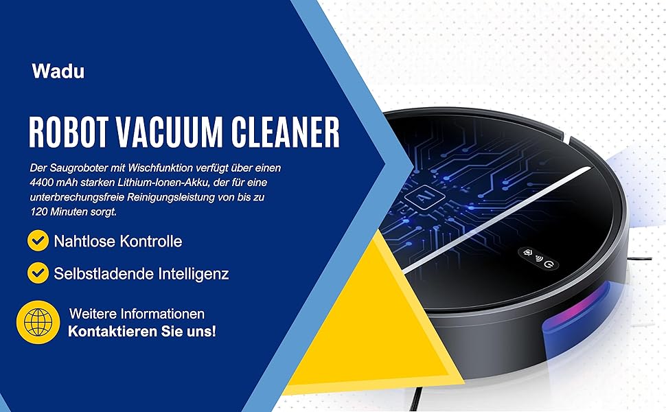 Робот-пилосос з функцією миття - з док-станцією - для власників домашніх тварин