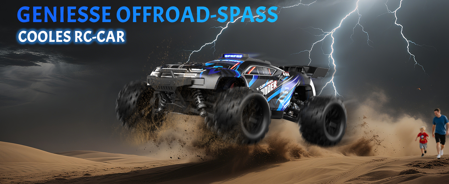 Радіокерований позашляховик 1:18 4WD, 40 км/год, 2.4 GHz, синій - для дітей та дорослих, з двома акумуляторами