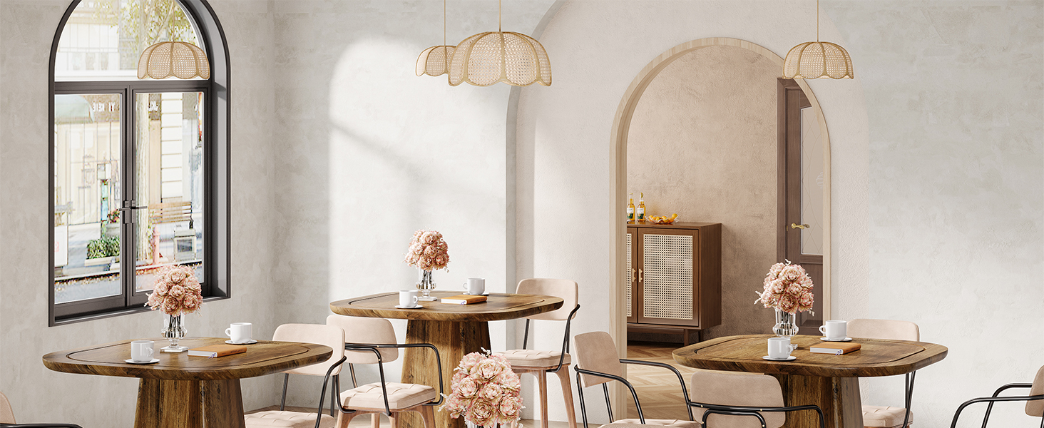 Столовий стіл Tribesigns на 4 особи, 80 см, квадратний, в стилі рустік для кухні, вітальні, їдальні (колір коричневий)