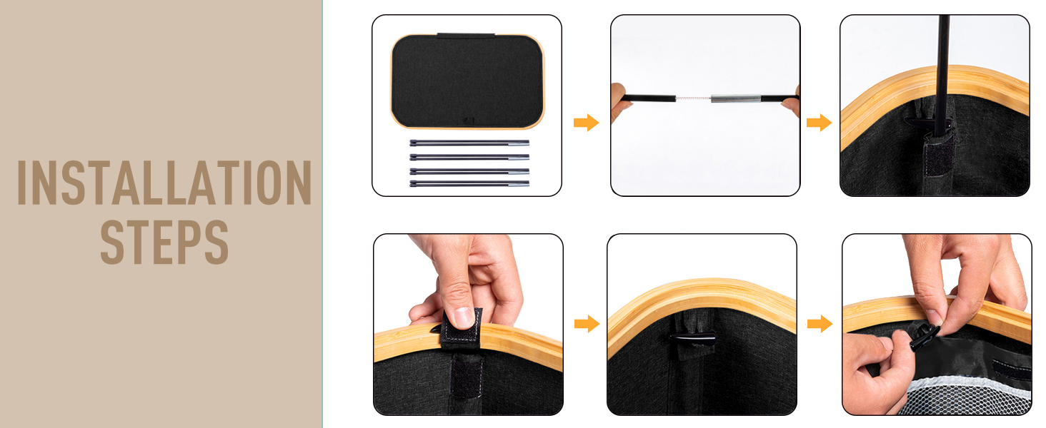 Кошик для білизни BRIAN & DANY з 3 відділеннями та кришкою, 145л, чорний