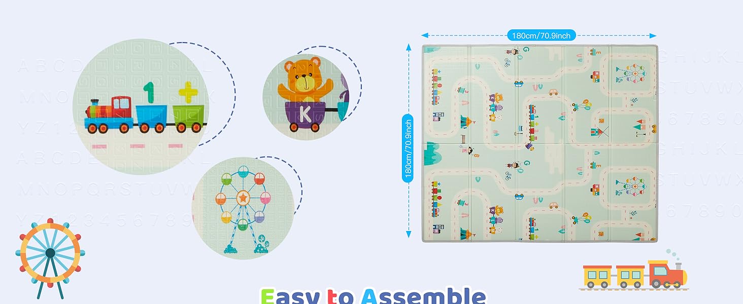 Манеж дитячий CHOLY для немовлят та малюків, 128x128 см (сірий з килимком 150x180 см) - безпечний, міцний, з сіткою та захистом