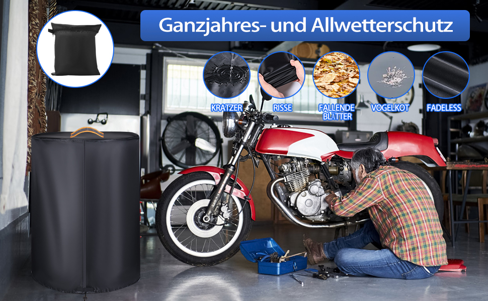 Чохол для коліс автомобіля, великий, міцний, 420D, універсальний, на 4 колеса, з блискавкою, вологостійкий, з світловідбиваючими смугами (Ø 84 см x H 120 см), чорний