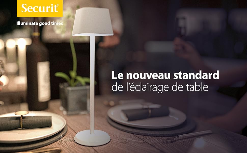 LED-світильник SECURIT 'Feline' - диммер, бездротовий, акумуляторний, з USB-магнітним кабелем, для бару/кафе/ресторану/готелю, 38x11x11 см, білий
