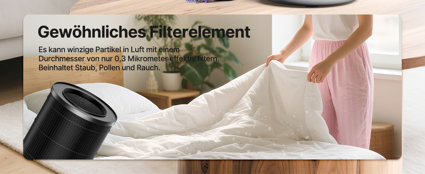 Повітряочисник для спальні, офісу, кімнати для курців, для алергіків, білий, 1 шт., 3 режими