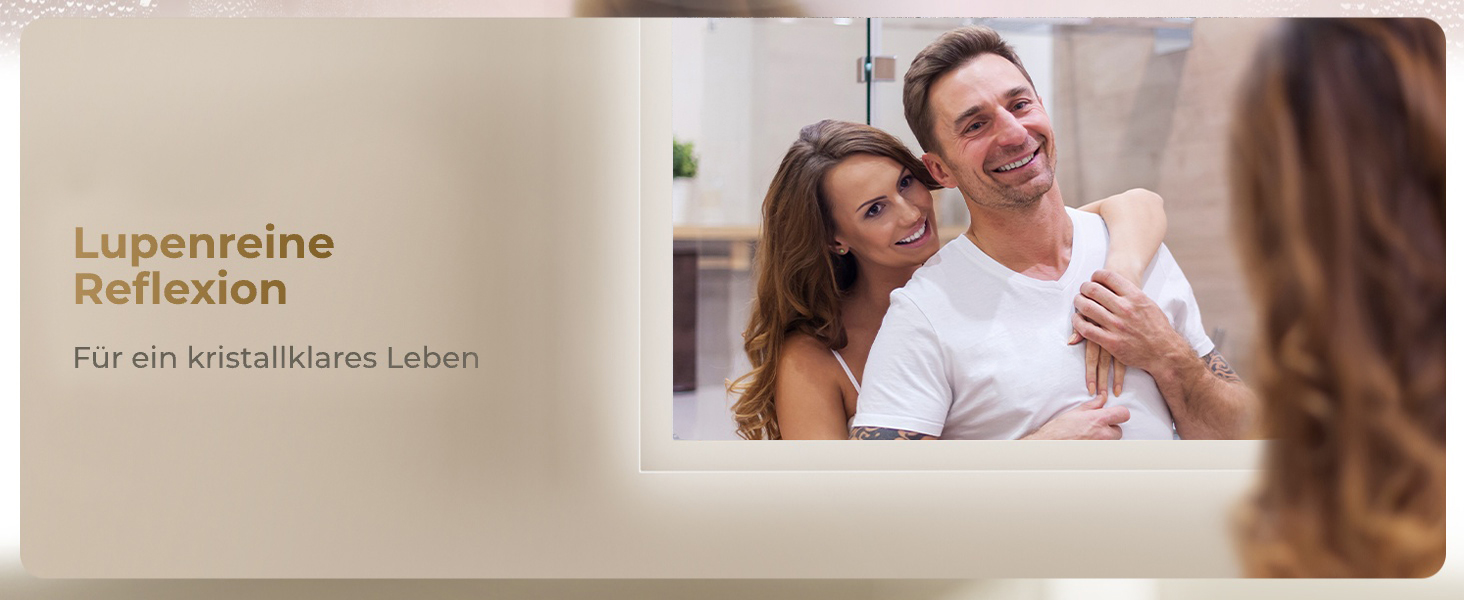 Дзеркало для ванної кімнати з підсвічуванням LED, 70x50 см, регульоване світло 6500K, сенсорне керування, вертикальна/горизонтальна установка