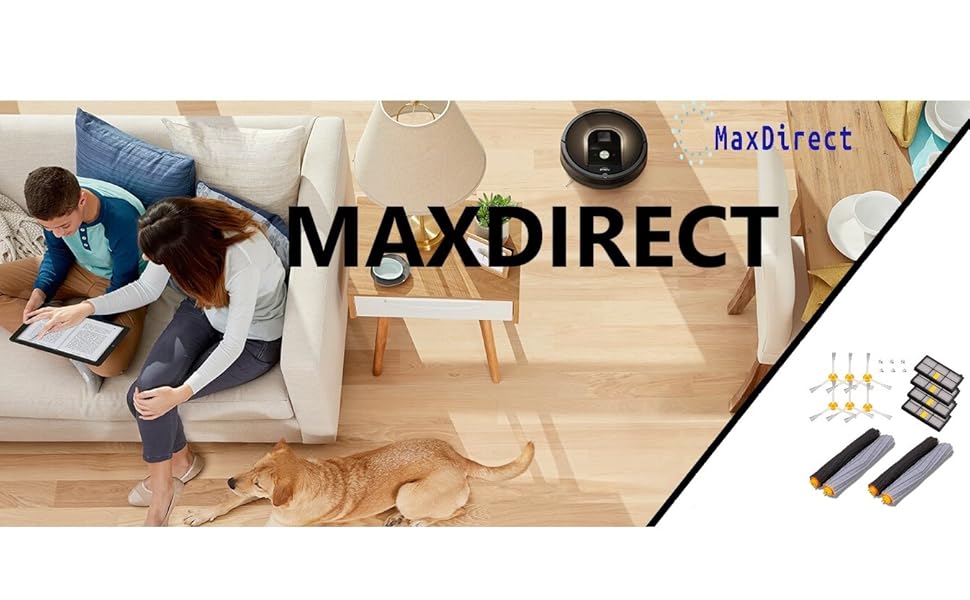 Комплект аксесуарів MAXDIRECT для 6 фільтрів і 3 бічних щіток сумісний з iRobot Roomba серії 800 і 900 (800 805 850 860 865 866 870 871 880 886 890 891 895 896 900 960 965 966 980). (Комплект 14 шт. )